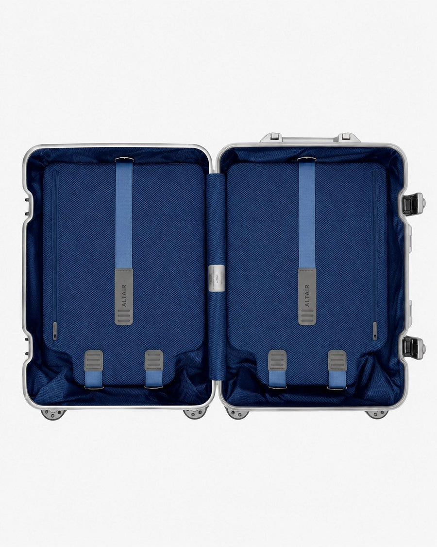 Zilverkleurige ALTAIR Original Cabin-koffer, indeling van de binnenkant