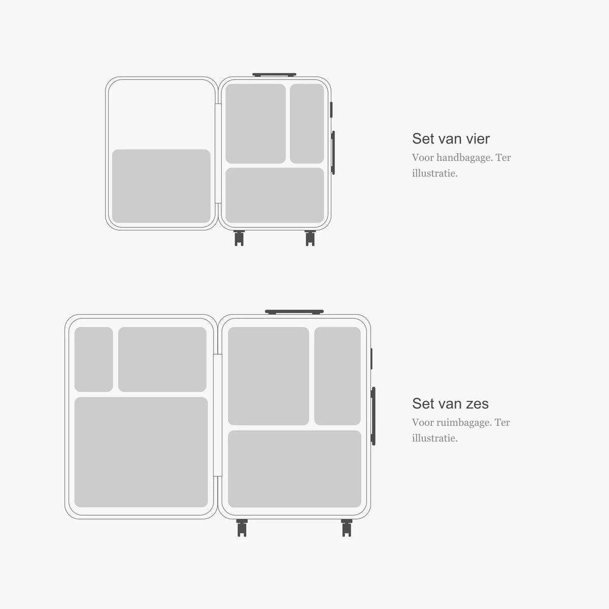 ALTAIR inpakorganizers met compressierits voor overzicht in de koffer